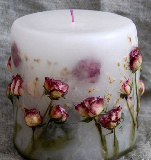 идеи флорални ръчно изработени свещи 11