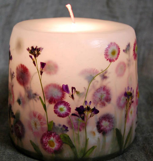 идеи флорални ръчно изработени свещи 12