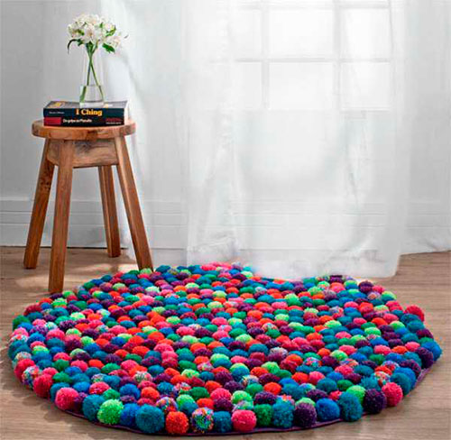идеи килимче от помпони
