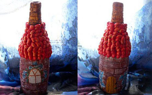 идеи бутилка с декорация от тухлички