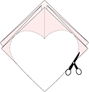 идеи киригами кошнички във формата на сърца