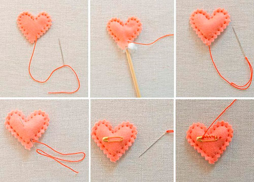 идеи малки сърчица от филц за Свети Валентин