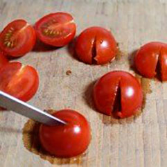 идеи калинки от чери домати върху бисквитки