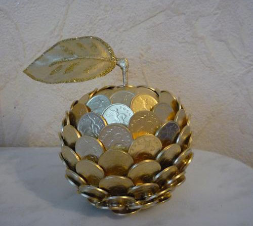 идеи декоративни ябълки от монети