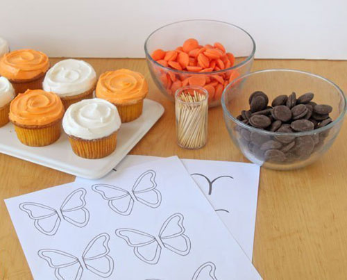 идеи шоколадови пеперуди за украса на десерти