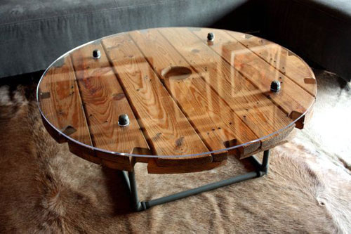 идеи кръгла маса от дървена макара за кабели