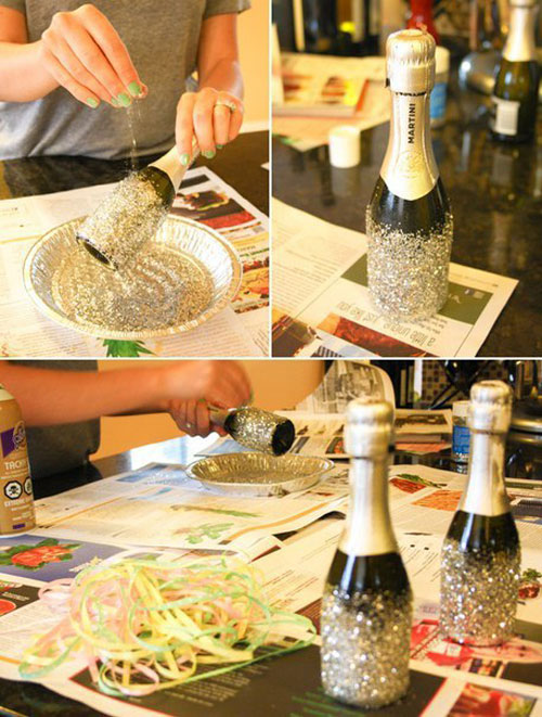 идеи украса бутилки шампанско Нова година