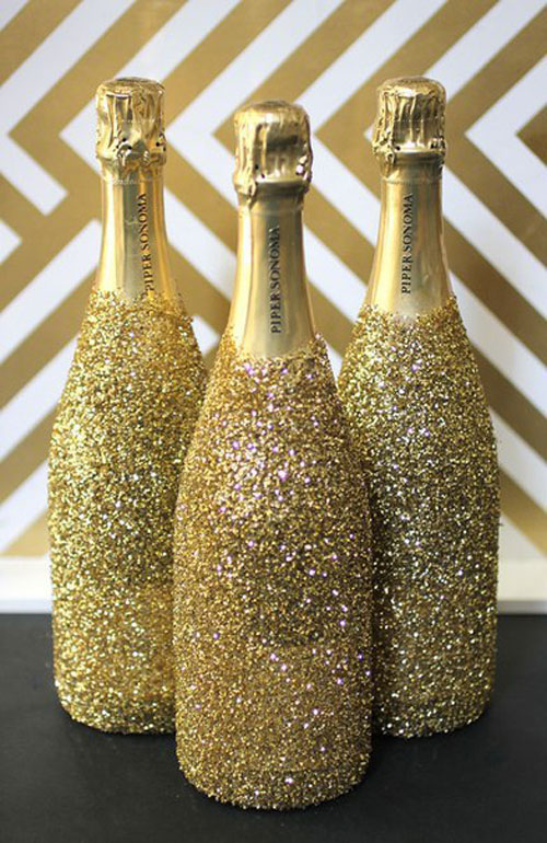 идеи украса бутилки шампанско Нова година