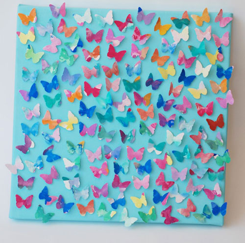 идеи пано с разноцветни пеперуди от хартия